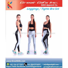 Custom made new sports bra zip and leggings shorts set / tights